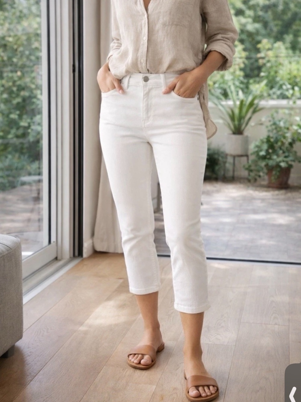 Soho White Cropped Skinny Jeans